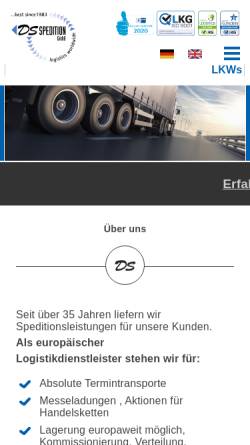 Vorschau der mobilen Webseite www.ds-spedition.de, DS Spedition GmbH