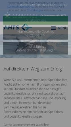 Vorschau der mobilen Webseite www.muc-cargo.com, AHTS - Airport Handling, Transportvermittlung & Service GmbH
