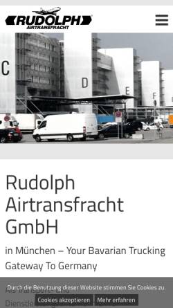 Vorschau der mobilen Webseite www.rudolph-muenchen.de, Rudolph Airtransfracht GmbH