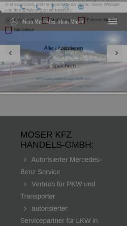 Vorschau der mobilen Webseite www.moser-mercedes.com, Mo Moser Transporte GmbH