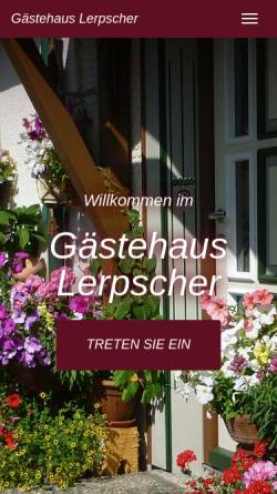 Vorschau der mobilen Webseite www.gaestehaus-lerpscher.de, Gästehaus Lerpscher