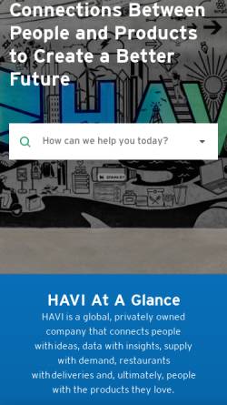 Vorschau der mobilen Webseite www.havi.com, HAVI Global Logistics GmbH