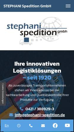 Vorschau der mobilen Webseite www.stephani-spedition.de, Stephani Spedition GmbH