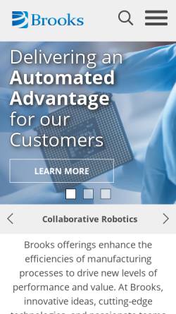 Vorschau der mobilen Webseite www.brooks.com, Brooks Automation (Germany) GmbH