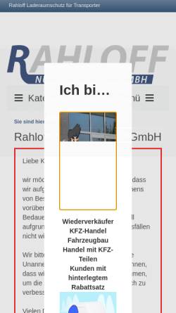 Vorschau der mobilen Webseite www.rahloff.com, Rahloff Nutzfahrzeuge GmbH