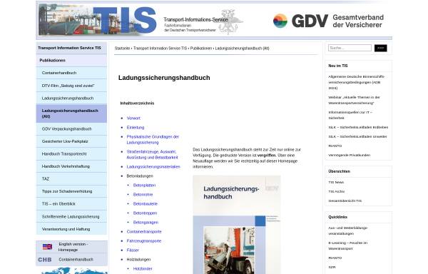 Vorschau von www.tis-gdv.de, Ladungssicherungshandbuch - GDV Dienstleistungs-GmbH