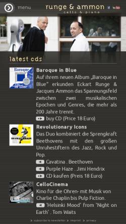 Vorschau der mobilen Webseite www.celloproject.de, Runge, Eckard