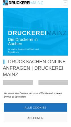 Vorschau der mobilen Webseite www.druckereimainz.de, Druckerei Mainz GmbH Aachen