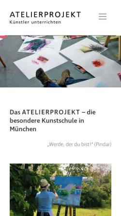 Vorschau der mobilen Webseite atelierprojekt.de, Atelierprojekt