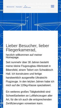 Vorschau der mobilen Webseite www.weller-flugzeugbau.de, Weller Flugzeugbau, Inh. Roman Weller