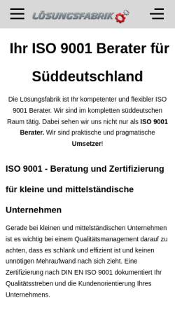 Vorschau der mobilen Webseite www.loesungsfabrik.de, Lösungsfabrik - Inh. Michael Thode
