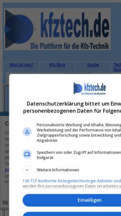 Vorschau der mobilen Webseite www.kfztech.de, Abkürzungen für KFZ-technische Begriffe
