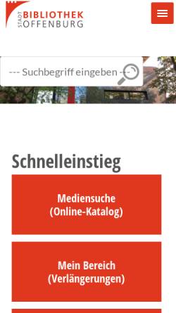 Vorschau der mobilen Webseite www.stadtbibliothek.offenburg.de, Stadtbibliothek Offenburg