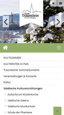 Vorschau der mobilen Webseite www.stadtbuecherei-traunstein.de, Stadtbücherei Traunstein