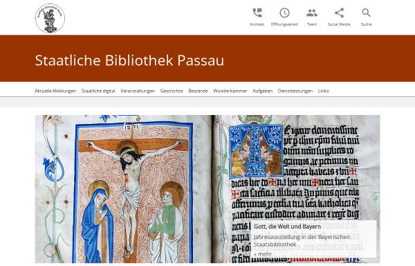 Vorschau von www.staatliche-bibliothek-passau.de, Staatliche Bibliothek Passau