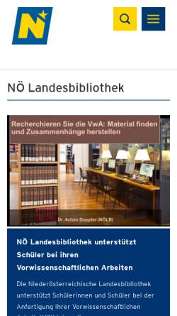 Vorschau der mobilen Webseite www.noe.gv.at, Landesbibliothek Niederösterreich