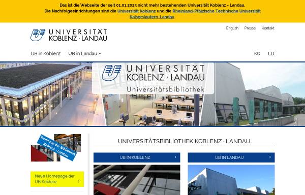 Vorschau von www.uni-koblenz-landau.de, Universitätsbibliothek Koblenz-Landau