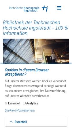 Vorschau der mobilen Webseite www.thi.de, Bibliothek der Technischen Hochschule Ingolstadt
