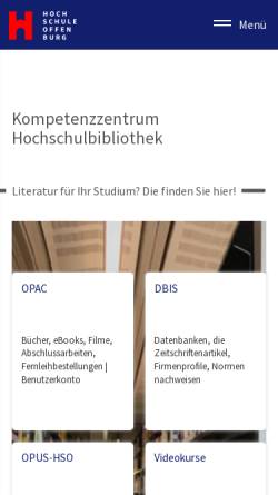Vorschau der mobilen Webseite informationszentrum.hs-offenburg.de, Kompetenzzentrum Hochschulbibliothek Offenburg