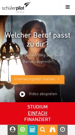 Vorschau der mobilen Webseite www.schuelerpilot.de, Schülerpilot