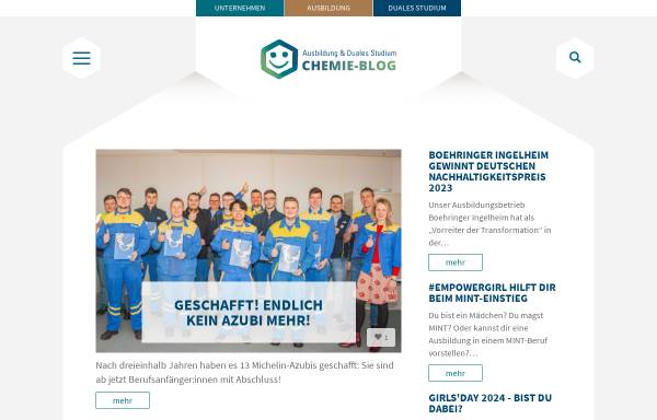 Vorschau von www.chemie-azubi.de, Chemie - Ausbildungsblog