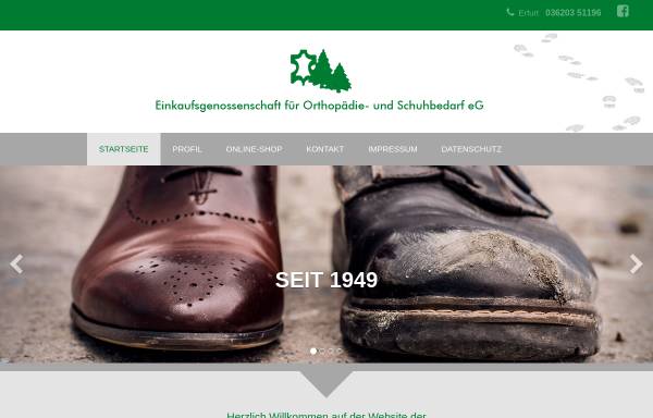 Vorschau von www.orthopaedie-schuhbedarf.de, Einkaufsgenossenschaft für Orthopädie- und Schuhbedarf eG