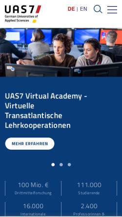 Vorschau der mobilen Webseite www.uas7.de, UAS7