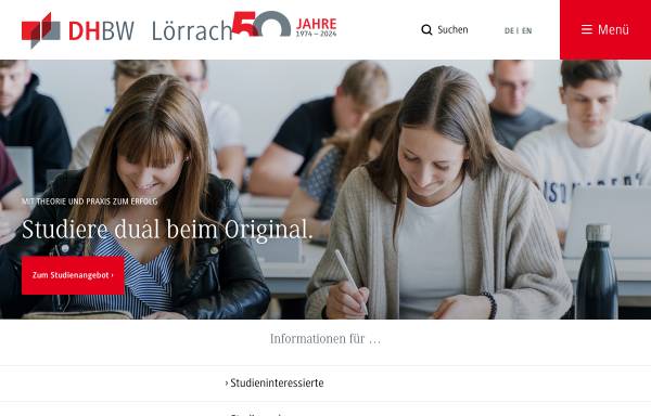 Vorschau von www.dhbw-loerrach.de, Duale Hochschule Baden-Württemberg Lörrach