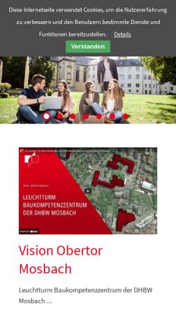 Vorschau der mobilen Webseite www.stiftung-dhbwmosbach.de, Stiftung Pro DHBW Mosbach