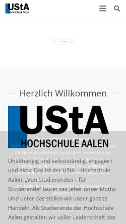 Vorschau der mobilen Webseite usta-aalen.de, UStA
