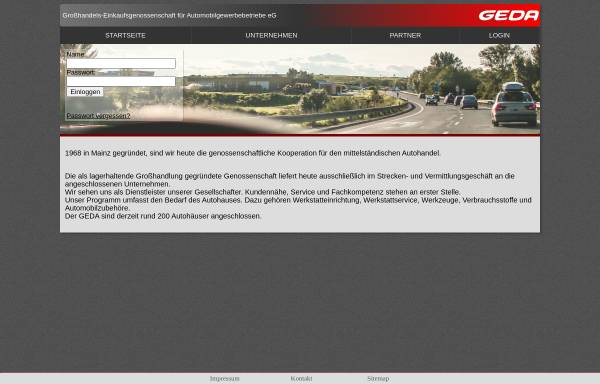 Vorschau von www.geda.coop, GEDA Großhandels-Einkaufsgenossenschaft für Automobilgewerbebetriebe eG