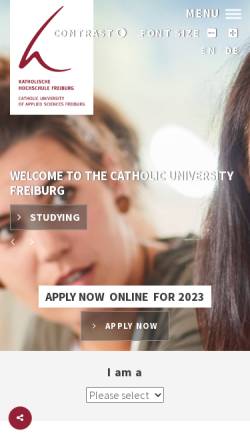 Vorschau der mobilen Webseite www.kh-freiburg.de, Katholische Hochschule Freiburg