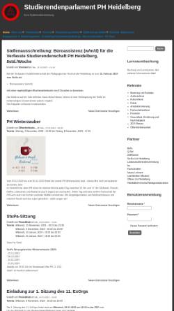 Vorschau der mobilen Webseite stupa.ph-heidelberg.net, Studierendenparlament