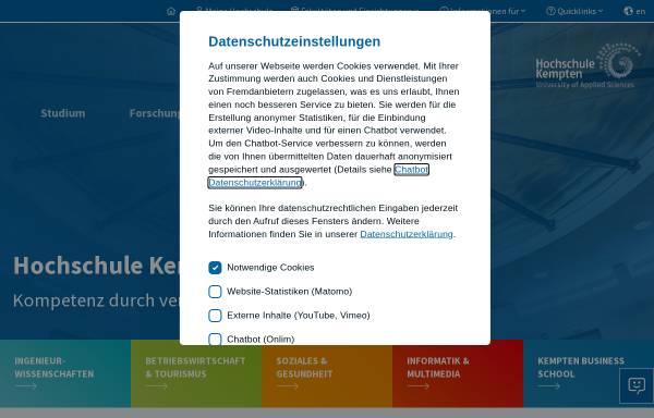 Vorschau von www.hochschule-kempten.de, Hochschule Kempten