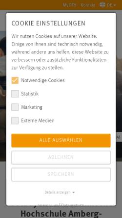 Vorschau der mobilen Webseite www.oth-aw.de, Ostbayerische Technische Hochschule Amberg-Weiden (OTH)