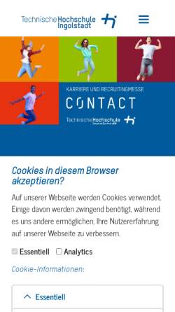 Vorschau der mobilen Webseite www.thi.de, Technische Hochschule Ingolstadt