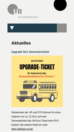 Vorschau der mobilen Webseite www.uni-regensburg.de, Studentischer Sprecher*innenrat