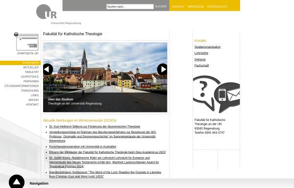 Vorschau von www.uni-regensburg.de, Katholisch-Theologische Fakultät