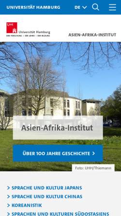 Vorschau der mobilen Webseite www.aai.uni-hamburg.de, Asien-Afrika-Institut