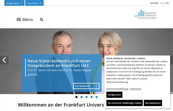 Vorschau von www.frankfurt-university.de, Frankfurt University of Applied Sciences