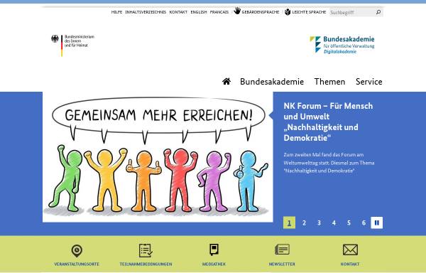 Vorschau von www.bakoev.bund.de, Bundesakademie für öffentliche Verwaltung im BMI (BAköV)