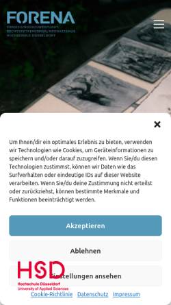 Vorschau der mobilen Webseite www.forena.de, FORENA - Forschungsschwerpunkt Rechtsextremismus/Neonazismus