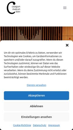 Vorschau der mobilen Webseite collegiummusicumbonn.de, Collegium musicum Bonn