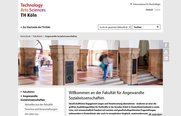 Vorschau von www.f01.fh-koeln.de, Fakultät für Angewandte Sozialwissenschaften (F01)