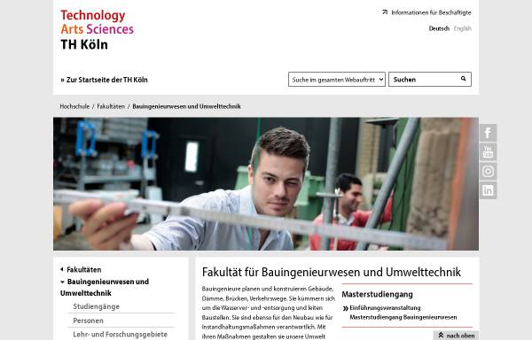 Vorschau von www.f06.fh-koeln.de, Fakultät für Bauingenieurwesen und Umwelttechnik (F06)