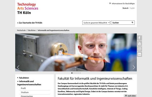 Vorschau von www.f10.fh-koeln.de, Fakultät für Informatik und Ingenieurwissenschaften (F10)
