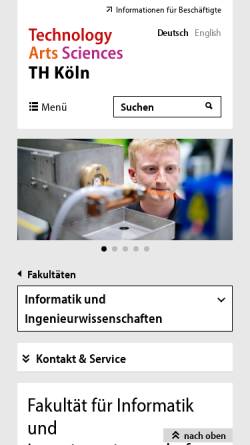 Vorschau der mobilen Webseite www.f10.fh-koeln.de, Fakultät für Informatik und Ingenieurwissenschaften (F10)
