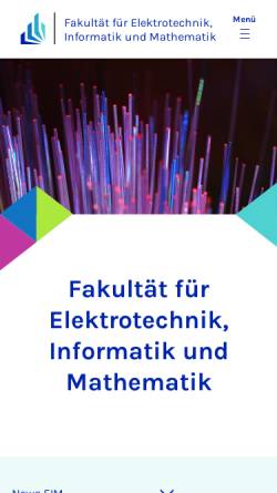 Vorschau der mobilen Webseite www.eim.uni-paderborn.de, Fakultät für Elektrotechnik, Informatik und Mathematik (EIM)