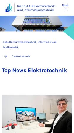 Vorschau der mobilen Webseite ei.uni-paderborn.de, Institut für Elektrotechnik und Informationstechnik