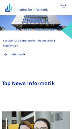 Vorschau der mobilen Webseite cs.uni-paderborn.de, Institut für Informatik